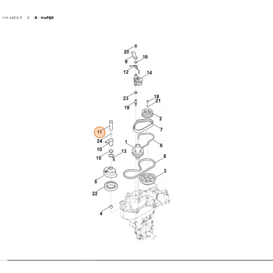 STIHL Glebogryzarka MH445.0 Sworzeń 6241 711 8500